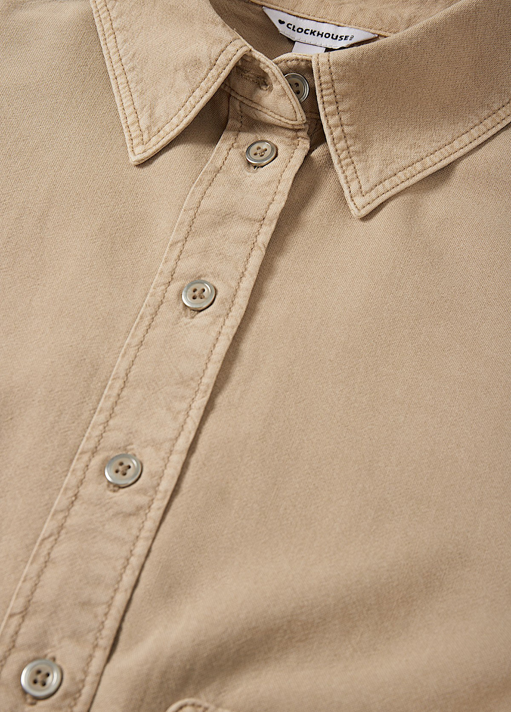 Бежевая кэжуал рубашка однотонная C&A
