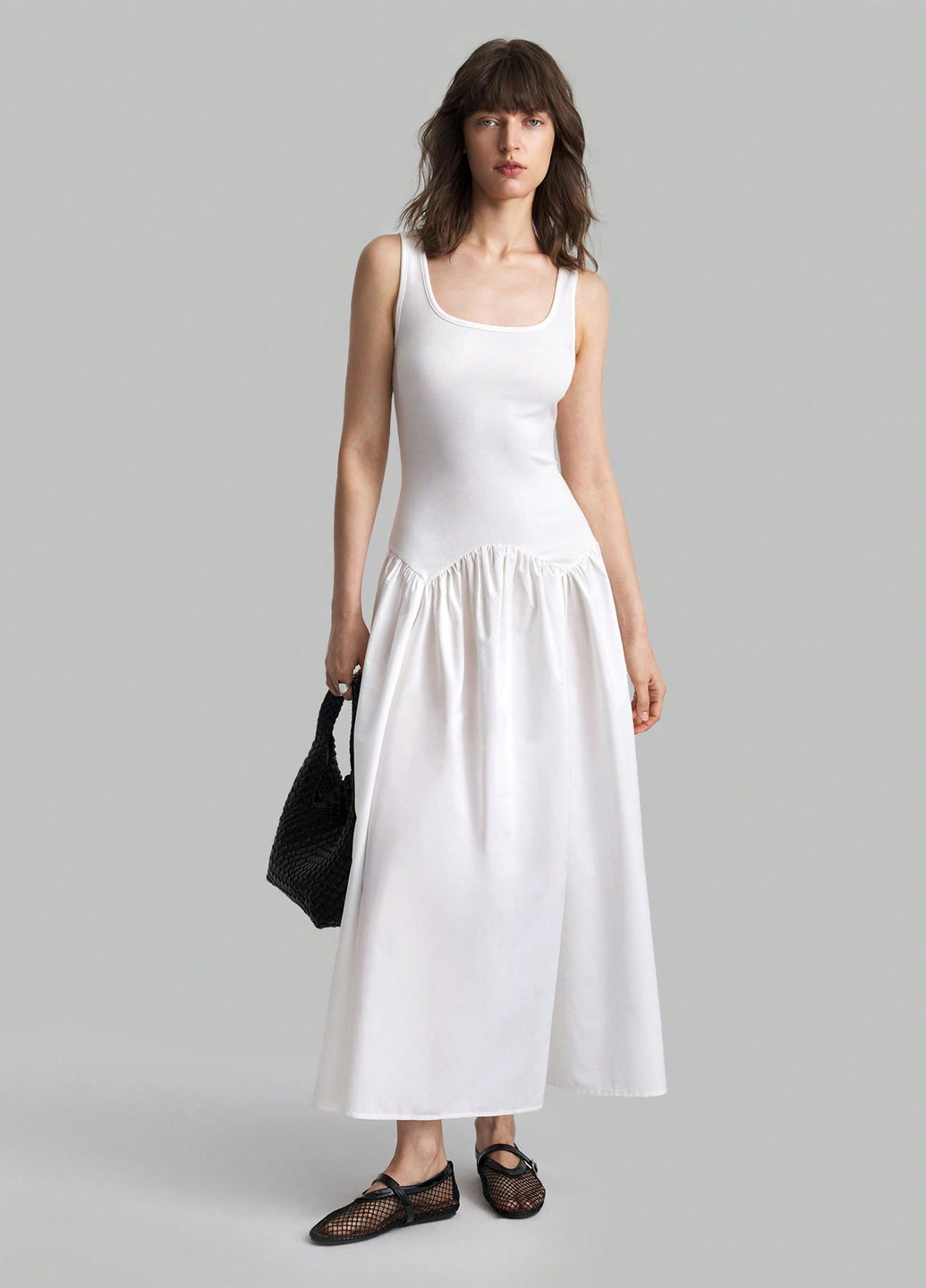 Білий кежуал сукня сукня-майка SHEIN однотонна