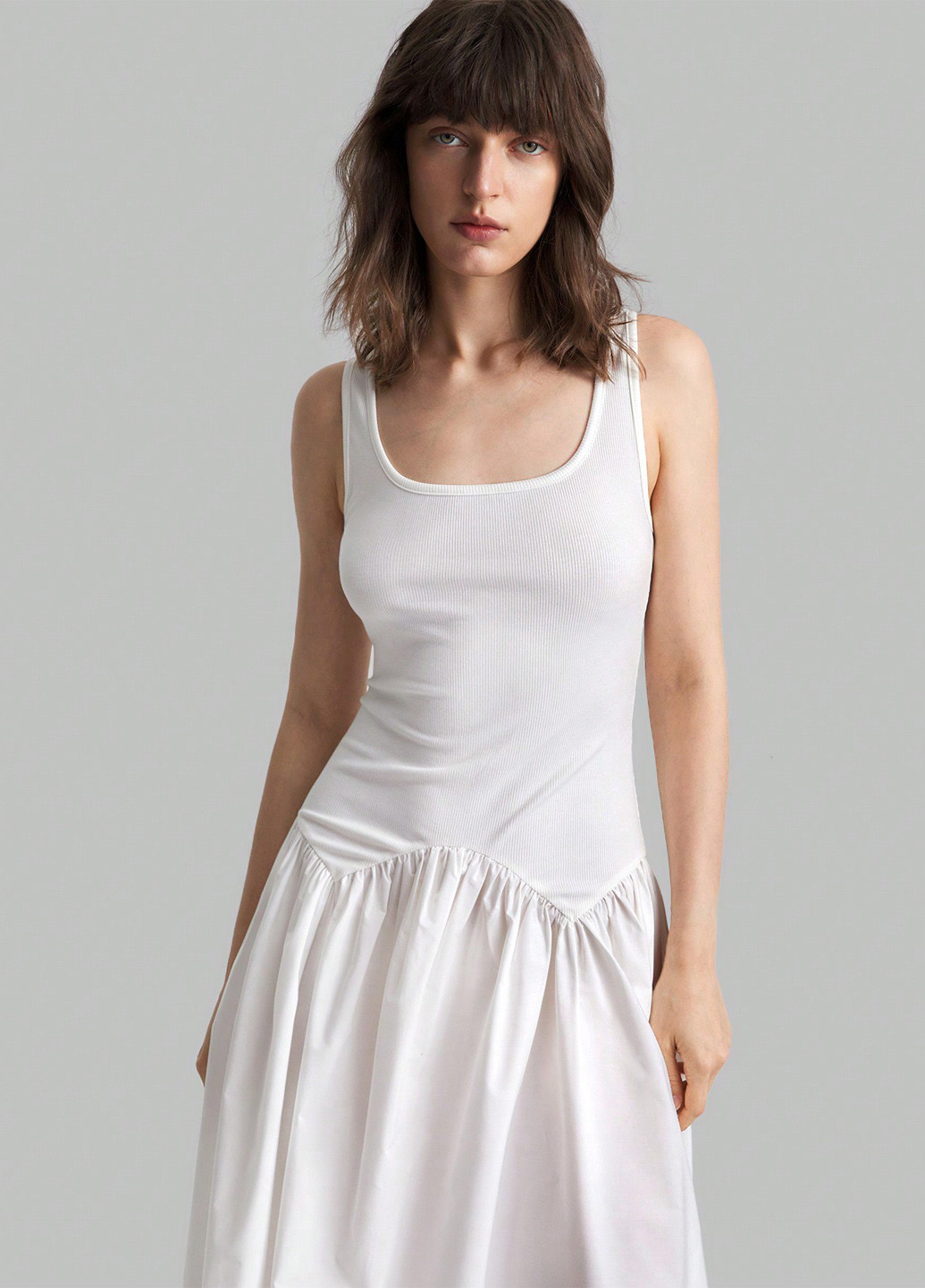 Білий кежуал сукня сукня-майка SHEIN однотонна