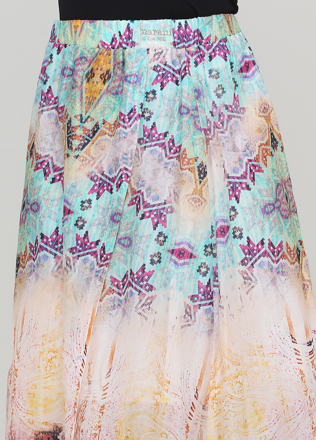 Разноцветная кэжуал с геометрическим узором юбка Angelo Marani на запах