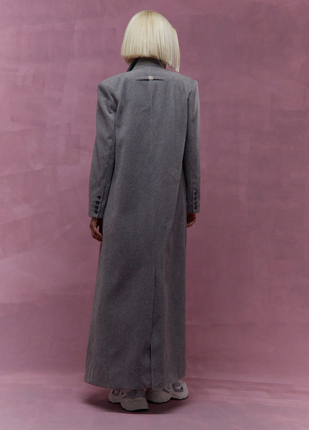 Темно-сіре зимнє Пальто двобортне SHEIN