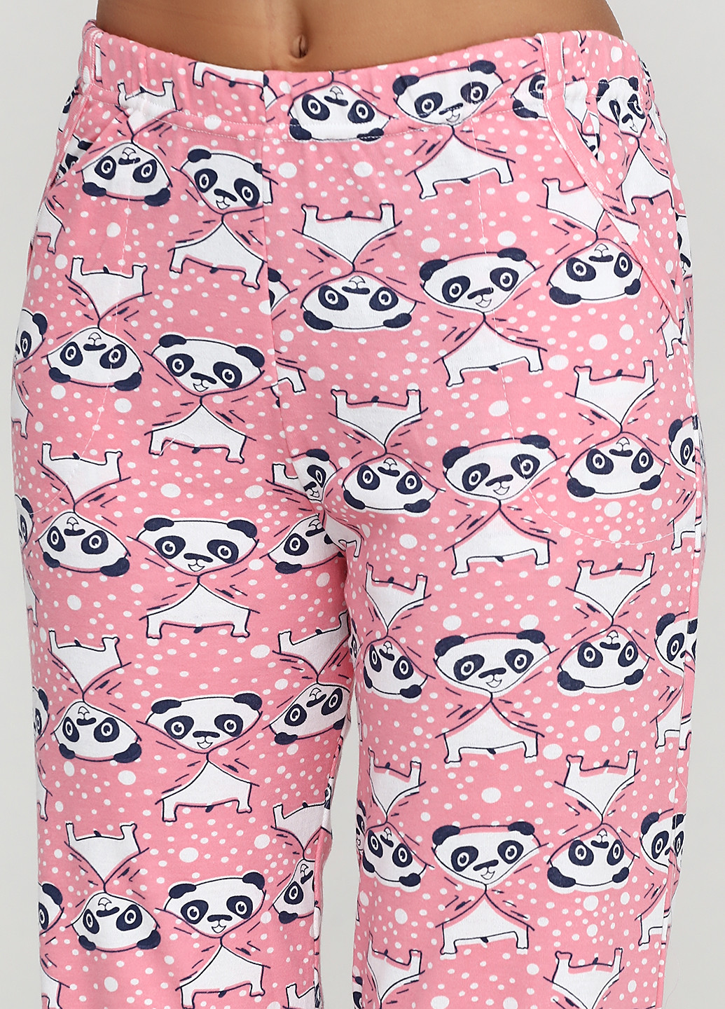 Розовый демисезонный комплект утепленный (лонгслив, брюки) Fawn Pijama