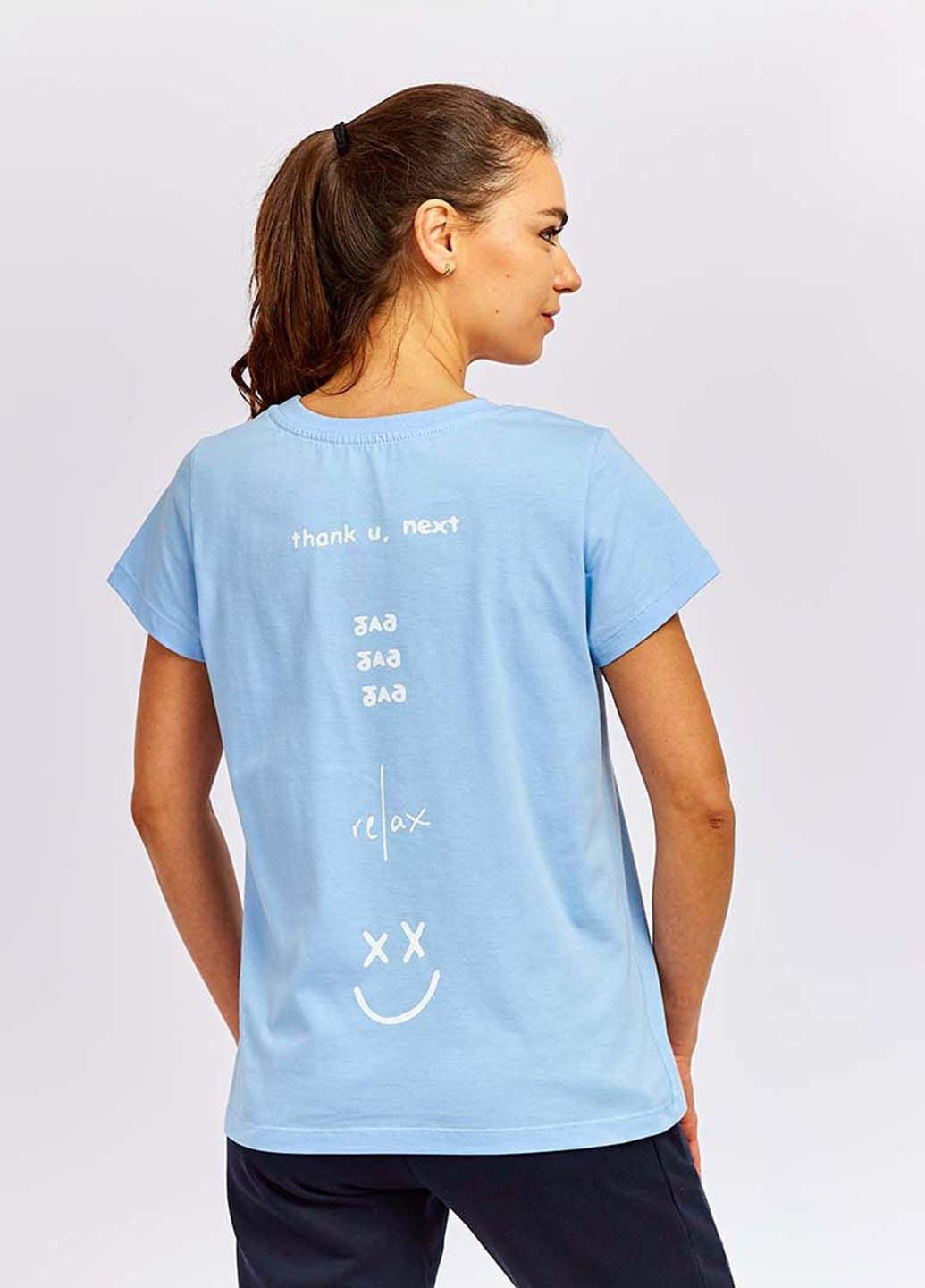 Блакитна всесезон футболка жіноча блакитна Power