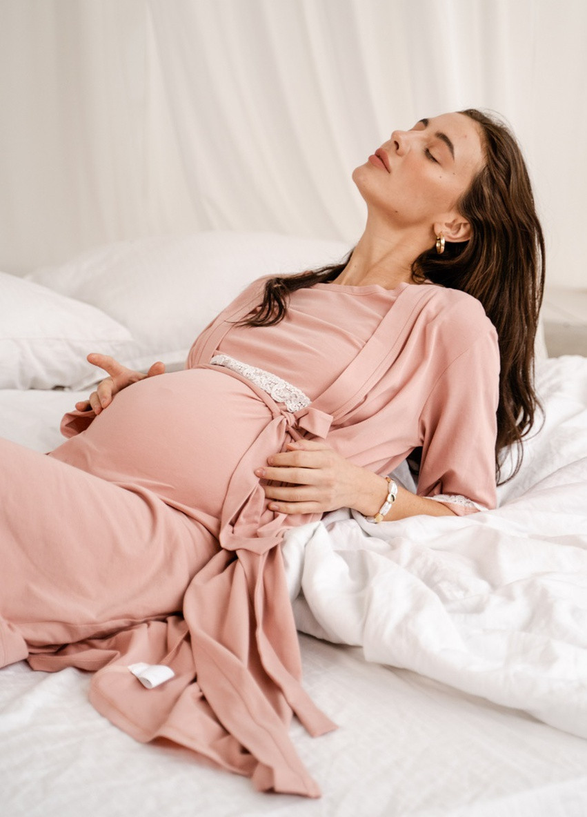 Халат для беременных и кормящих мам пудровий To Be (228254769)