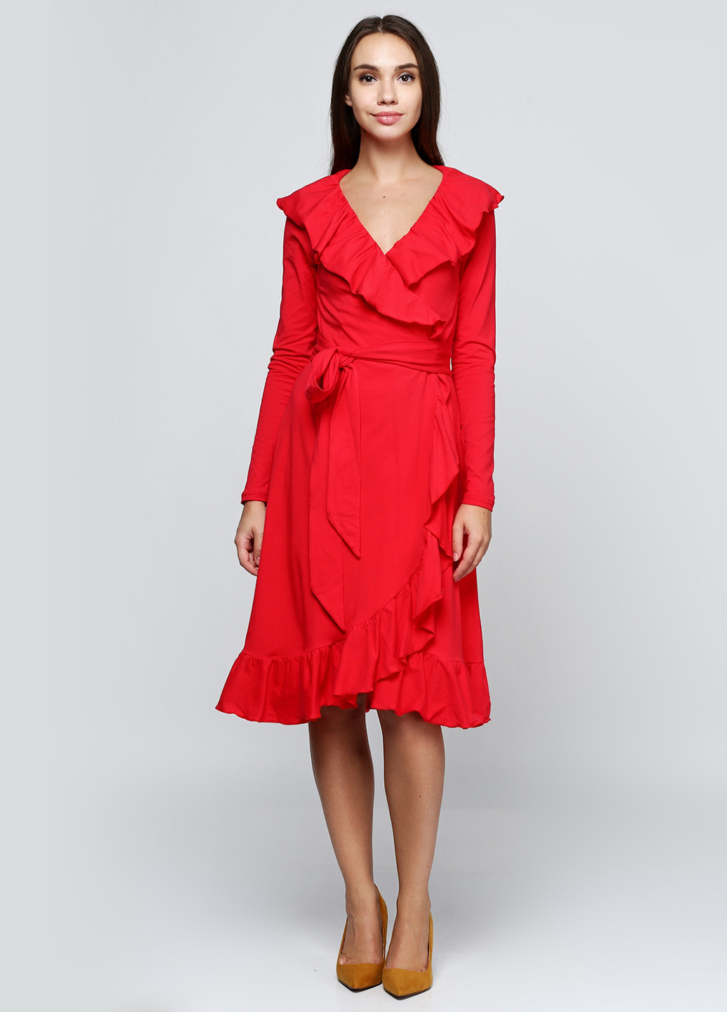 Красное кэжуал платье Jhiva однотонное