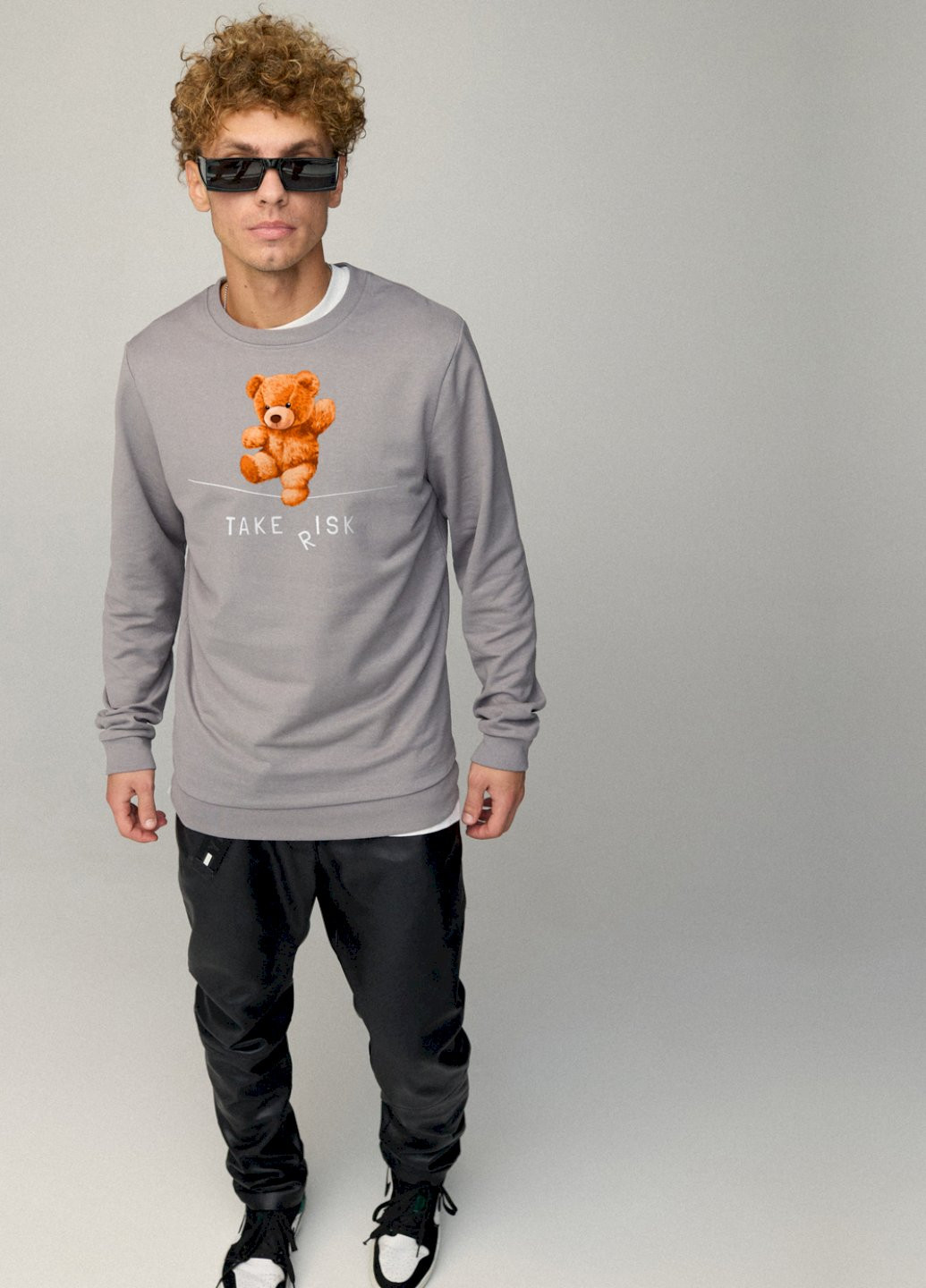 Серый свитшот мужской basic /no flis/ YAPPI (252258722)