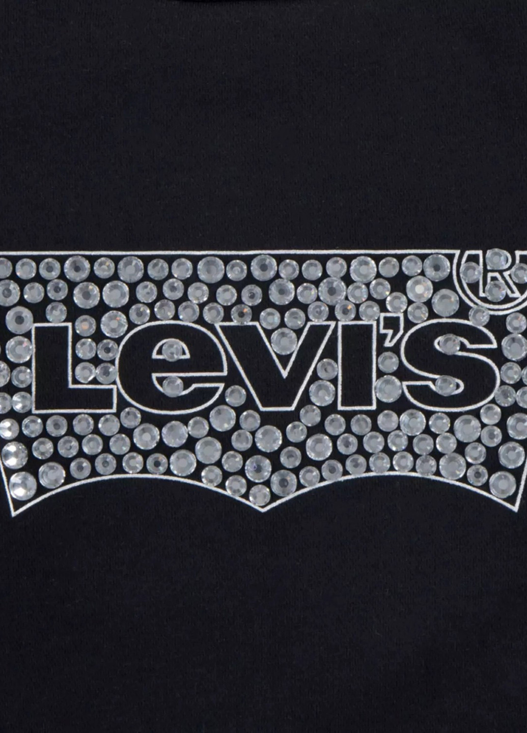 Levi's свитшот логотип черный кэжуал хлопок, трикотаж, флис