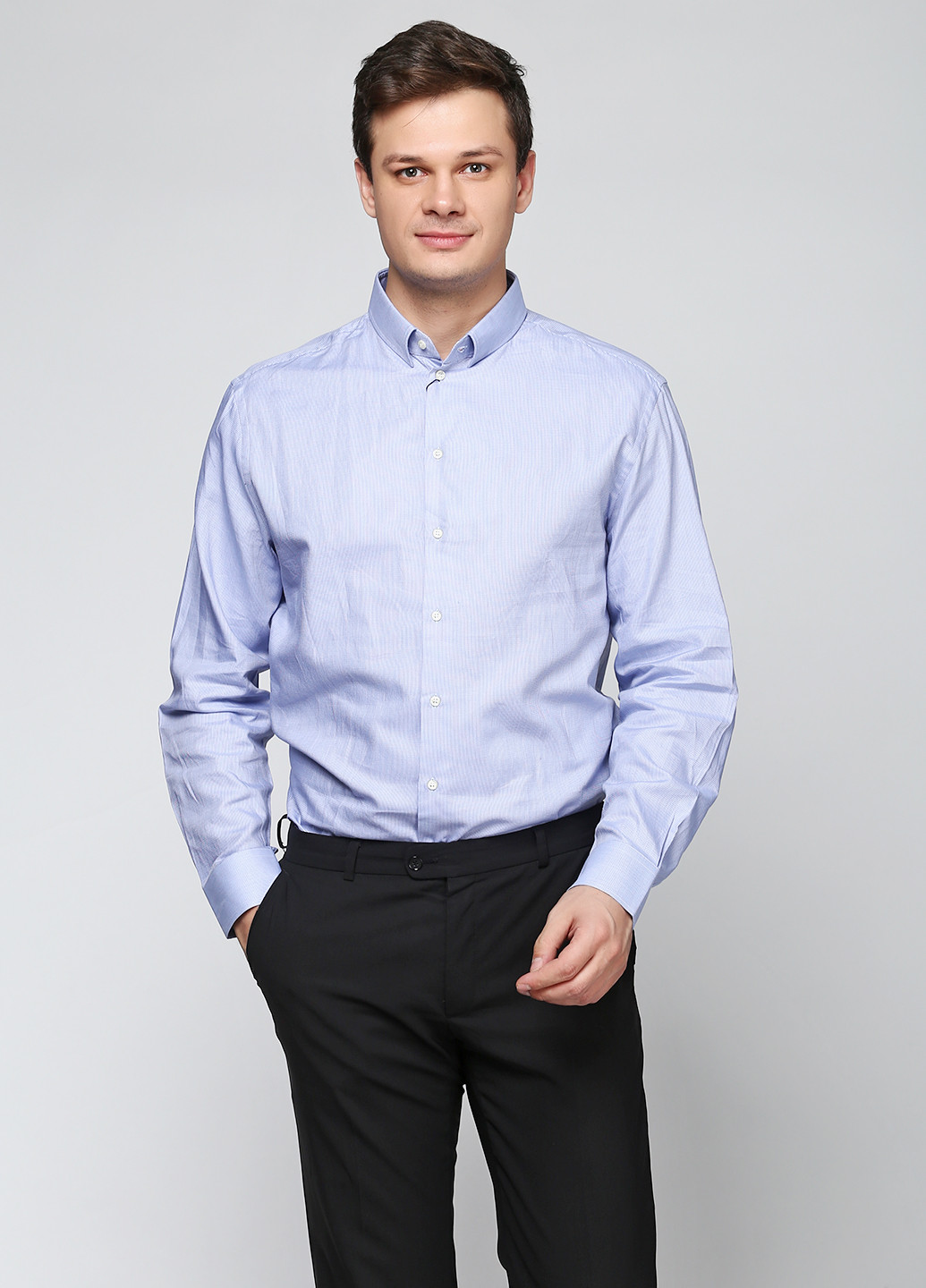 Голубой классическая рубашка Emporio Armani