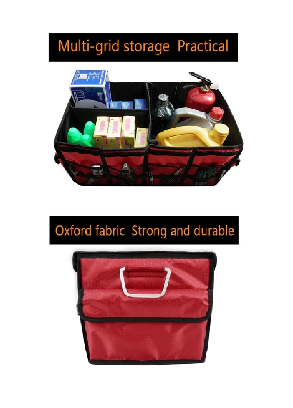 Органайзер складной в багажник в автомобиль для продуктов инструментов 60х35х30 см (473275-Prob) Красный Unbranded (254272629)