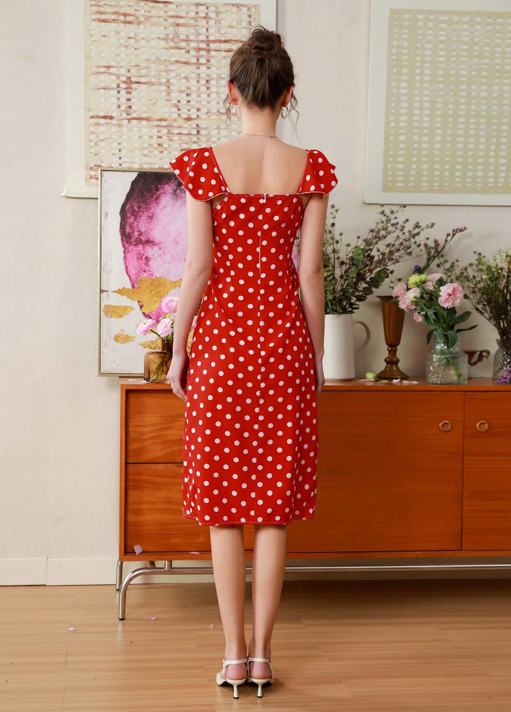 Червона кежуал сукня SHEIN в горошок