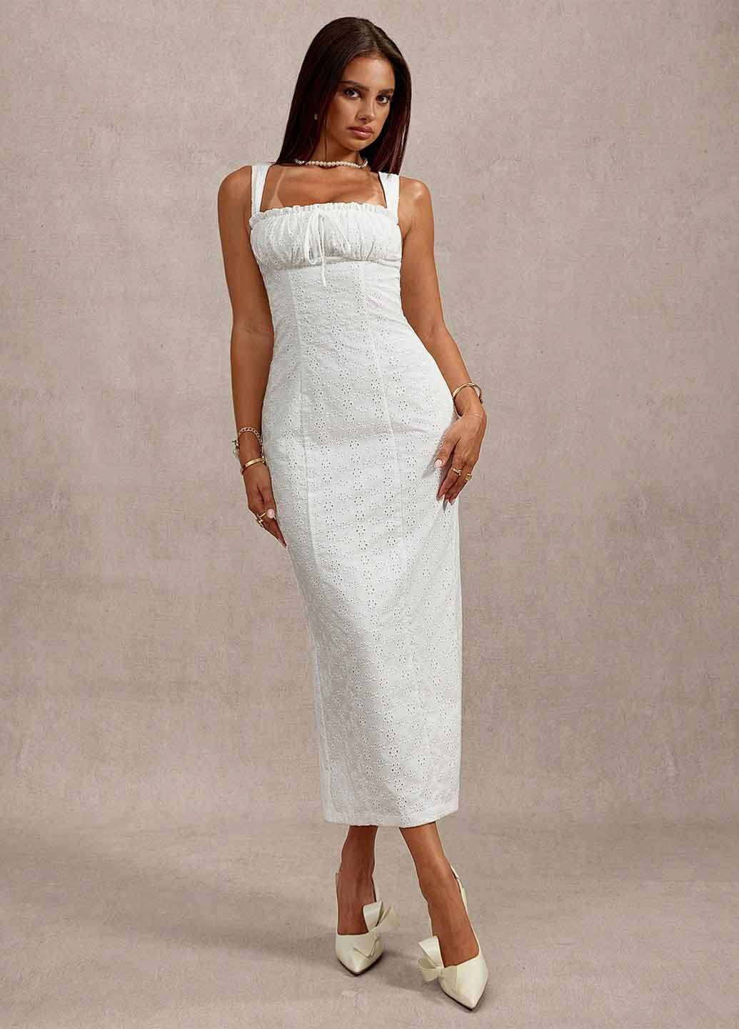 Белое вечернее, кэжуал платье футляр SHEIN однотонное