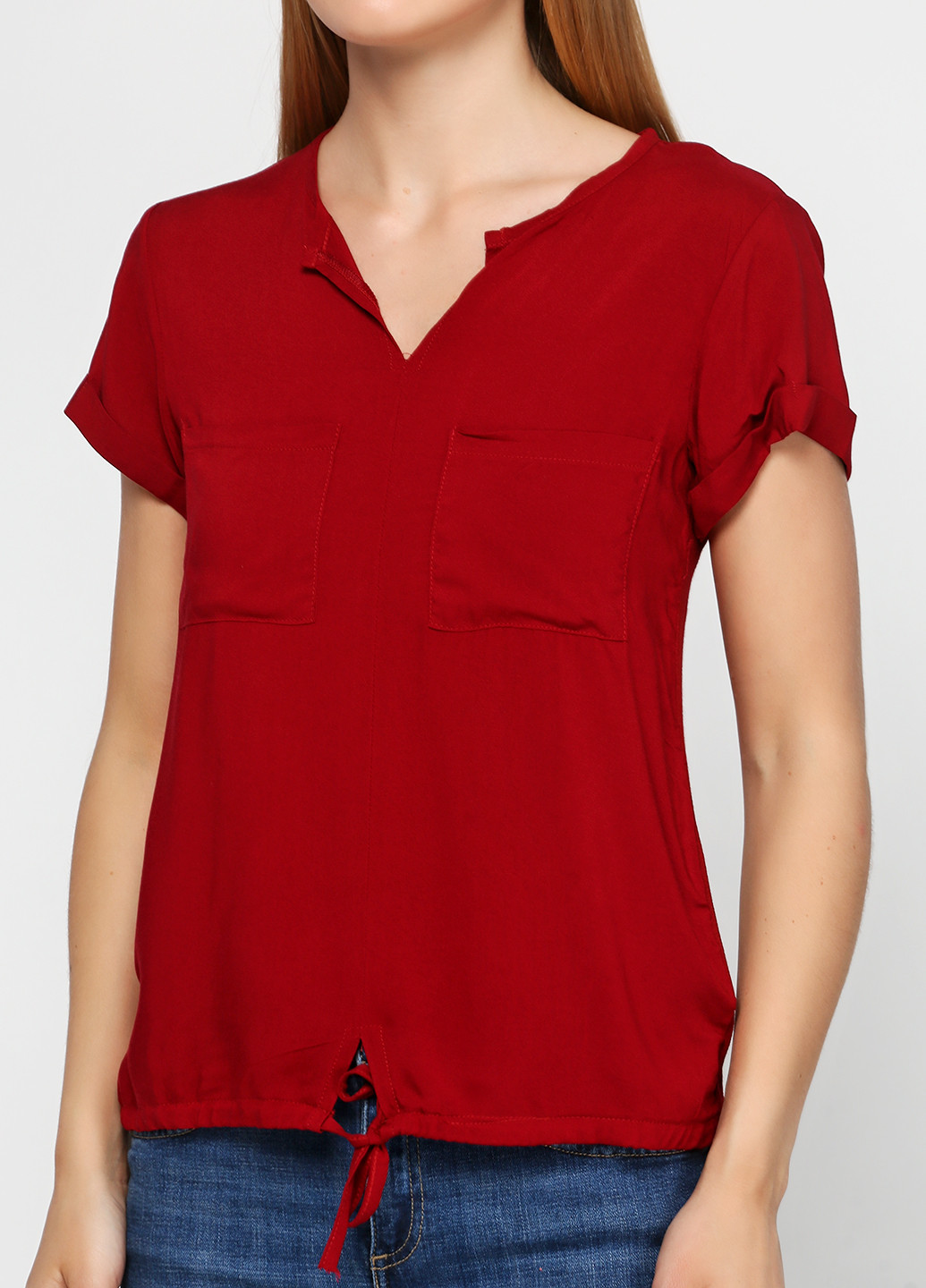 Бордовая летняя блуза Tom Tailor