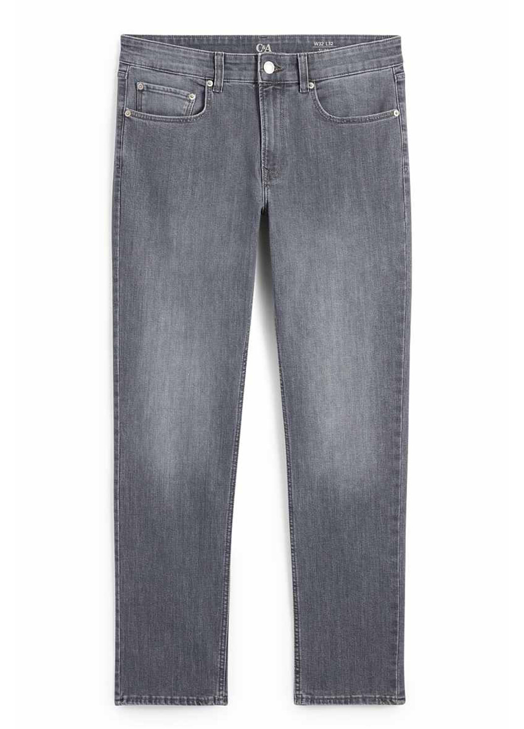 Серые демисезонные зауженные джинсы C&A