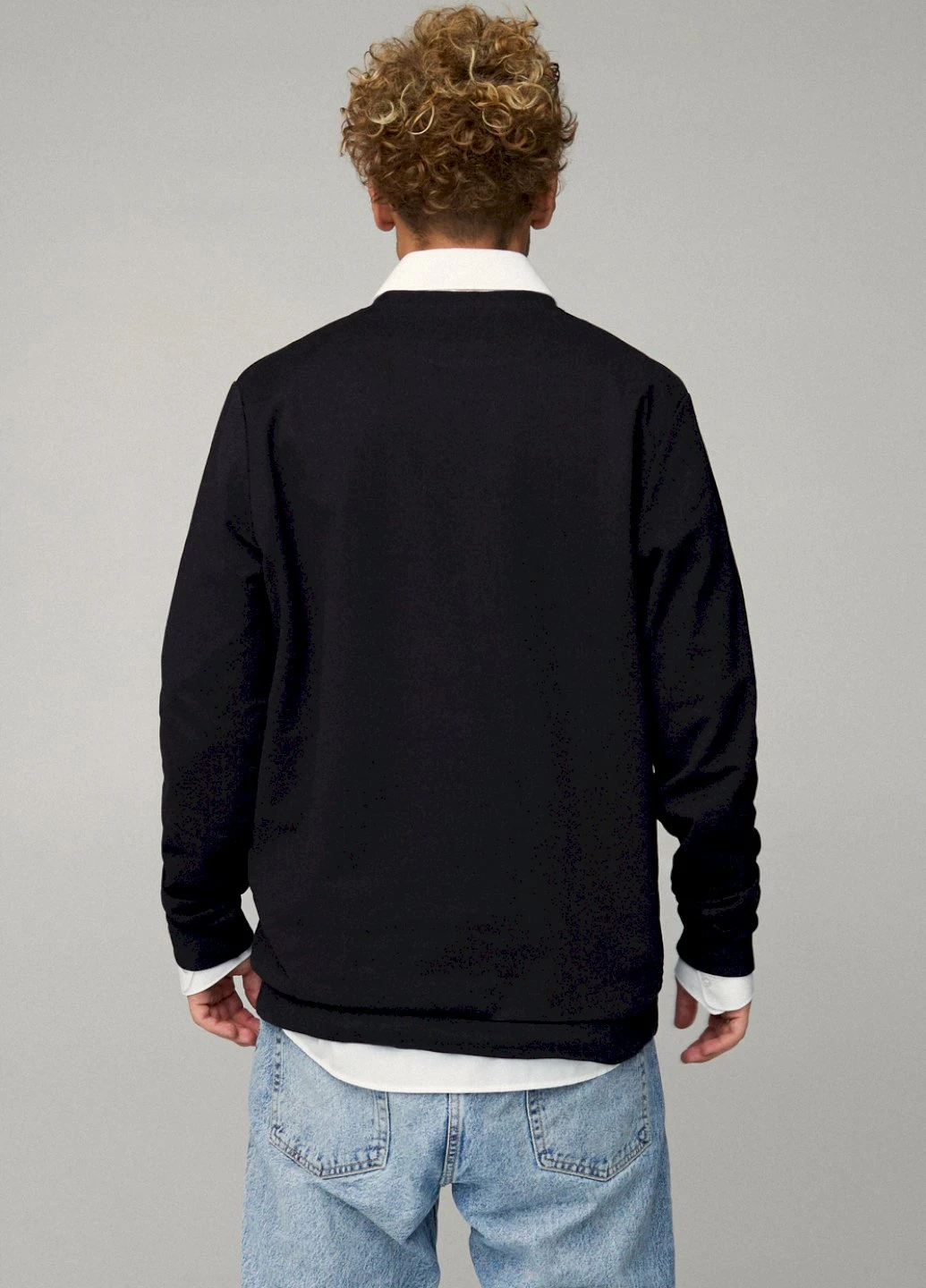 Черный світшот чоловічий oversize /no flis/ YAPPI рисунок (254557812)