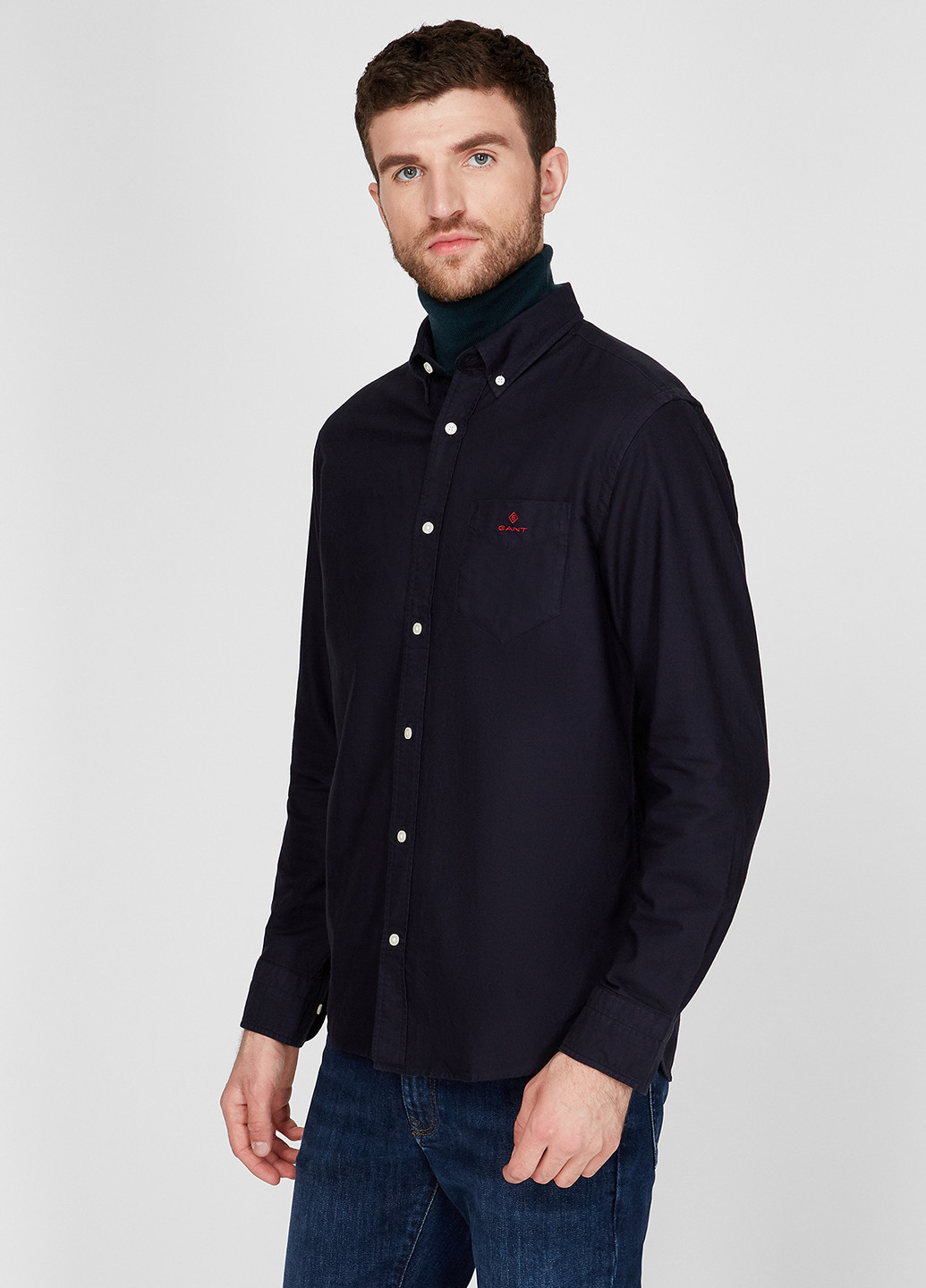 Темно-синяя кэжуал рубашка Gant