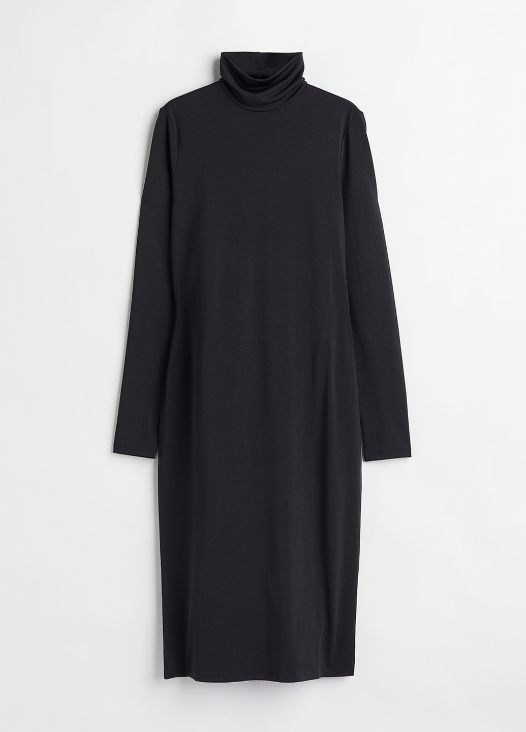 Черное кэжуал платье платье-водолазка H&M однотонное