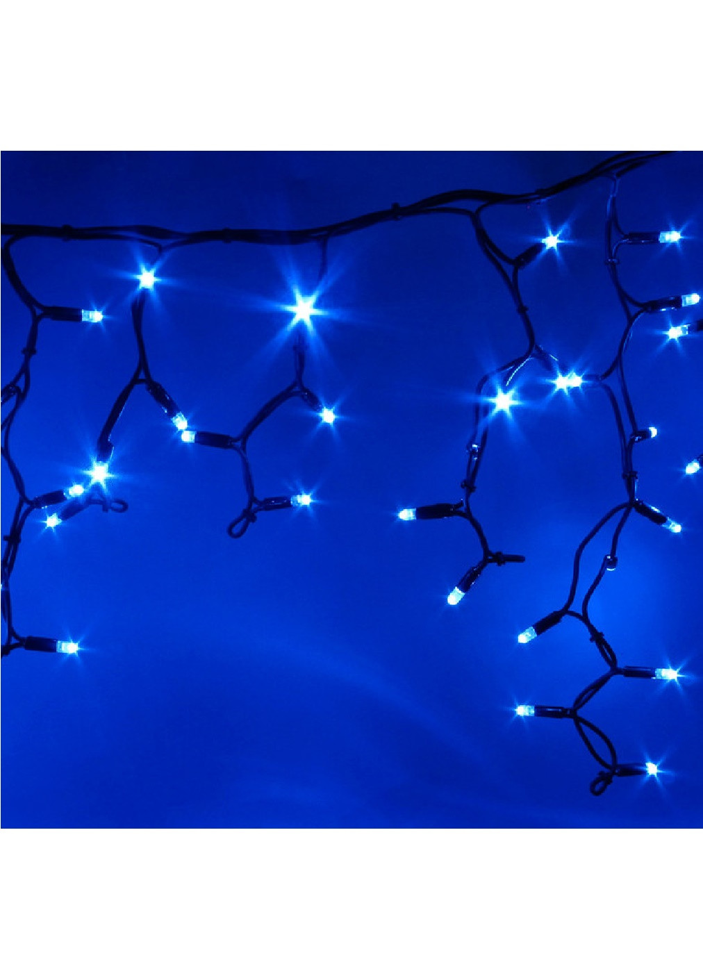 Новорічна гірлянда бахрома 120 Led чорний провід 5 м (472839-Prob) Синя Francesco Marconi (250544590)