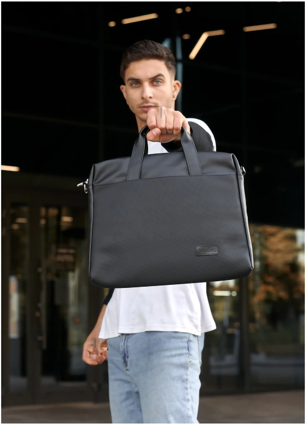 Чоловіча сумка для ноутбука 35х28х5 см Sambag (254595311)