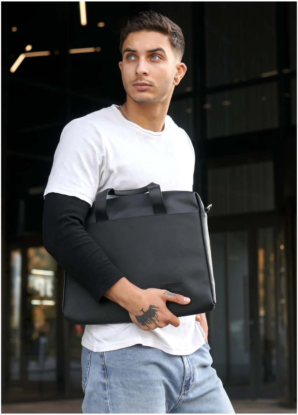 Чоловіча сумка для ноутбука 35х28х5 см Sambag (254595311)