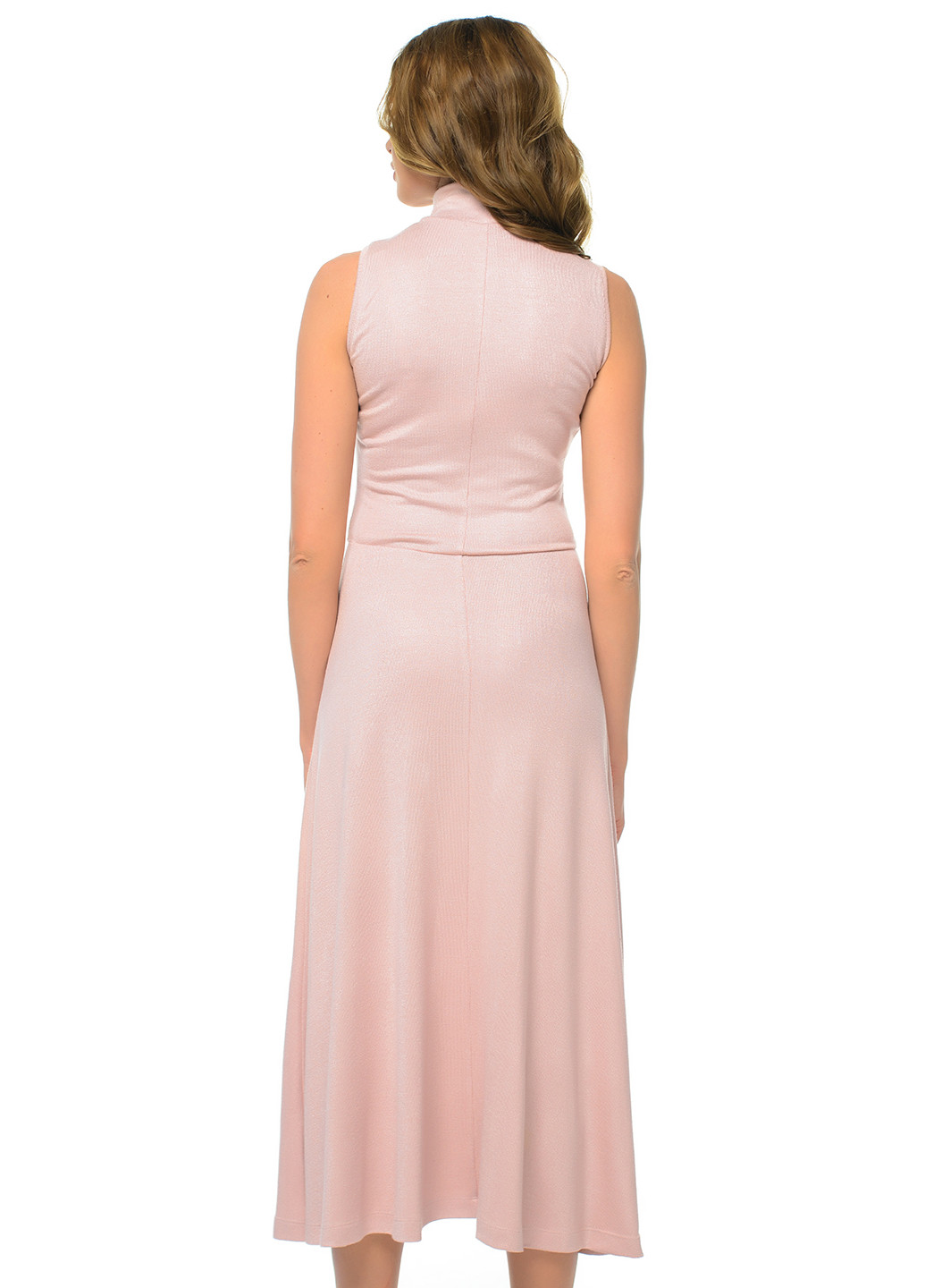 Светло-розовое кэжуал платье платье-водолазка GENEVIE однотонное