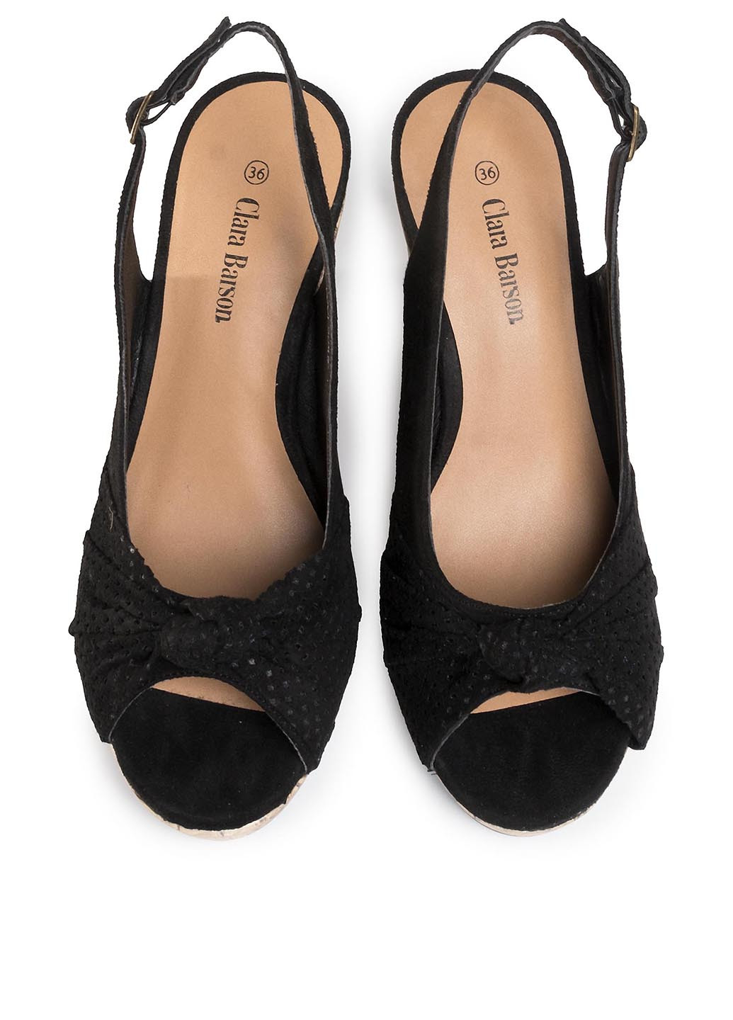 Черные сандалі clara barson wyl2049-1 Clara Barson с ремешком с перфорацией