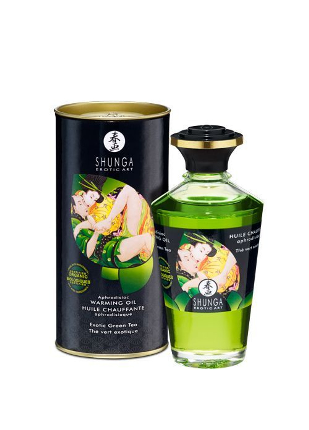 Органическое cогревающее масло Aphrodisiac Warming Oil - Exotic green tea (100 мл) Shunga (251876768)