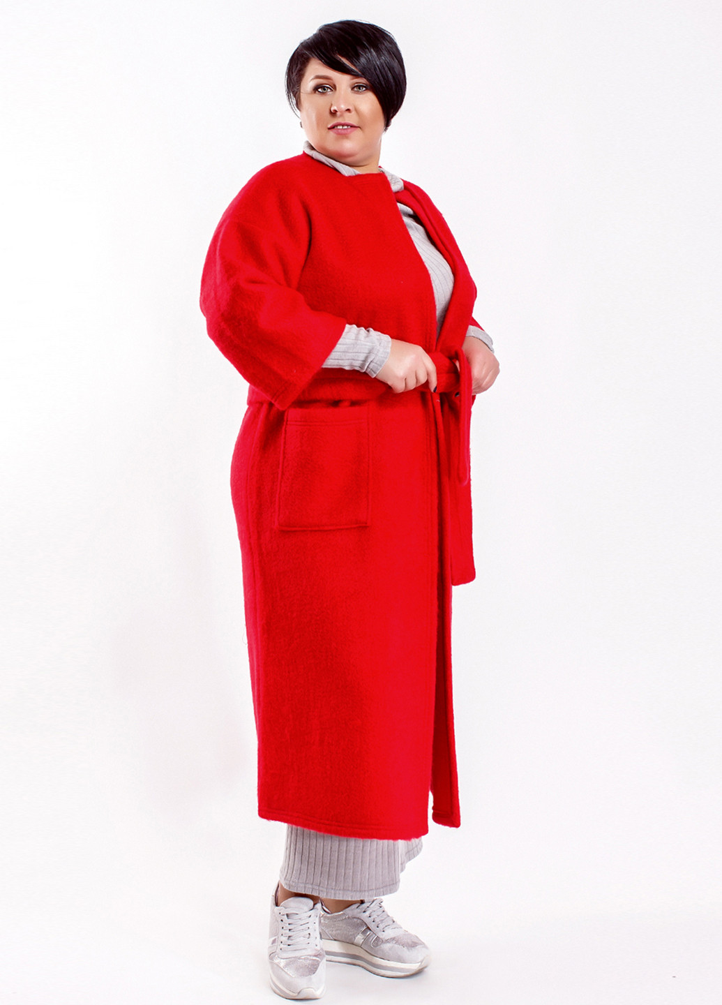 Красное демисезонное Пальто Modna Anka
