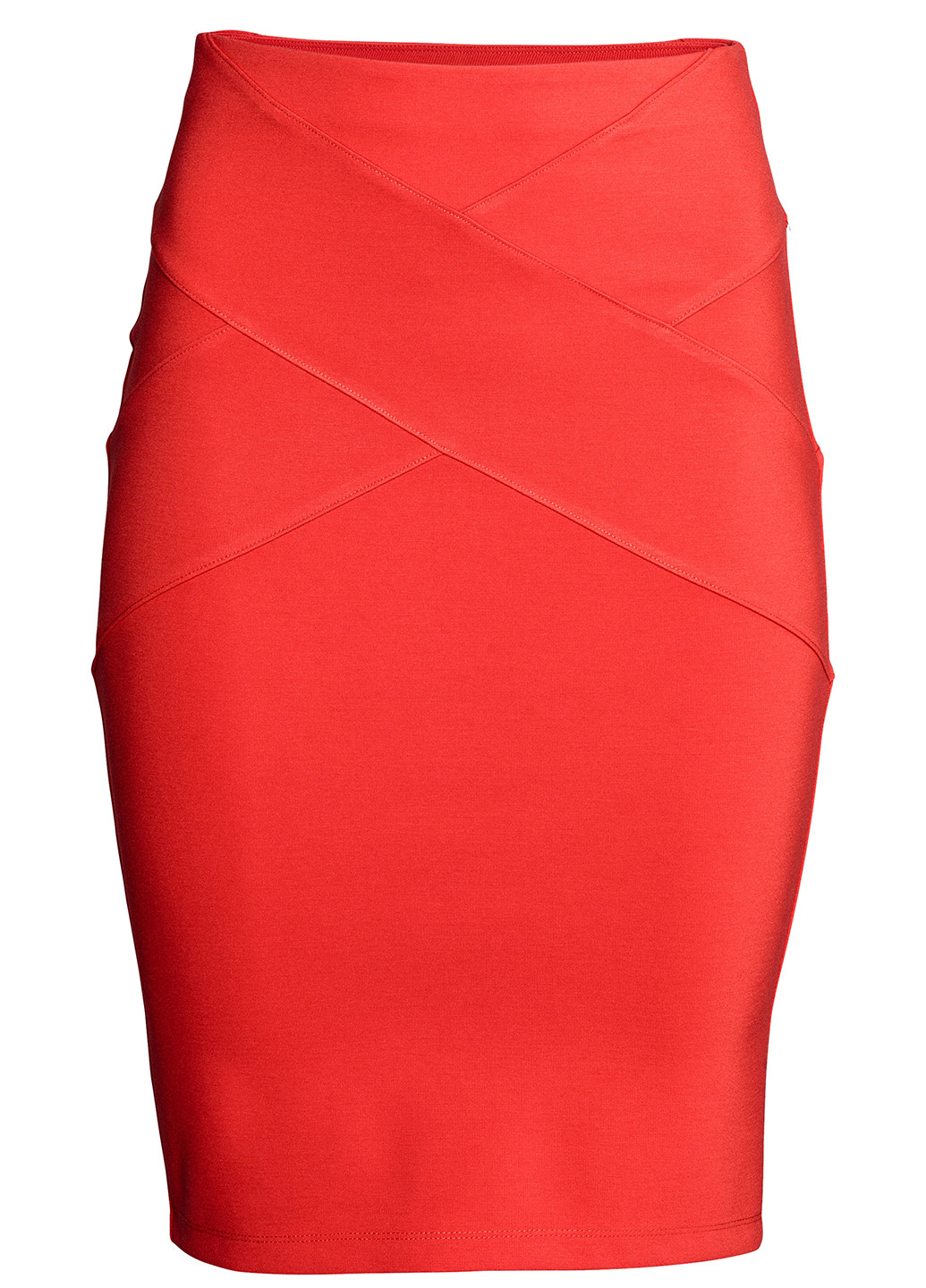 Красная кэжуал однотонная юбка H&M карандаш