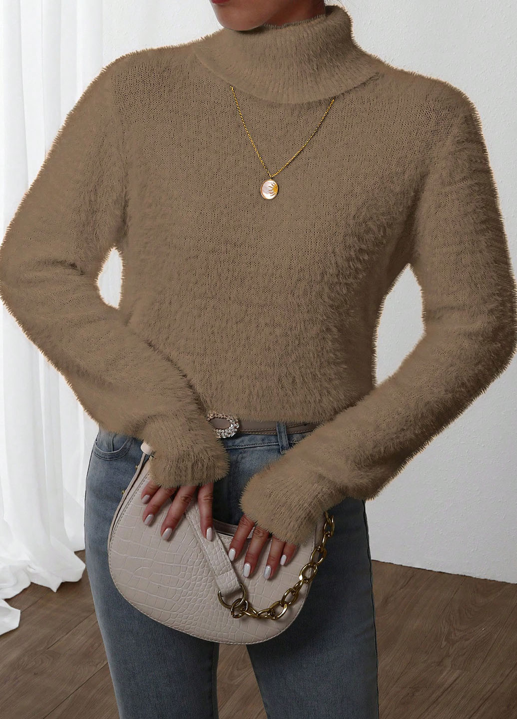 Коричневий демісезонний джемпер SHEIN