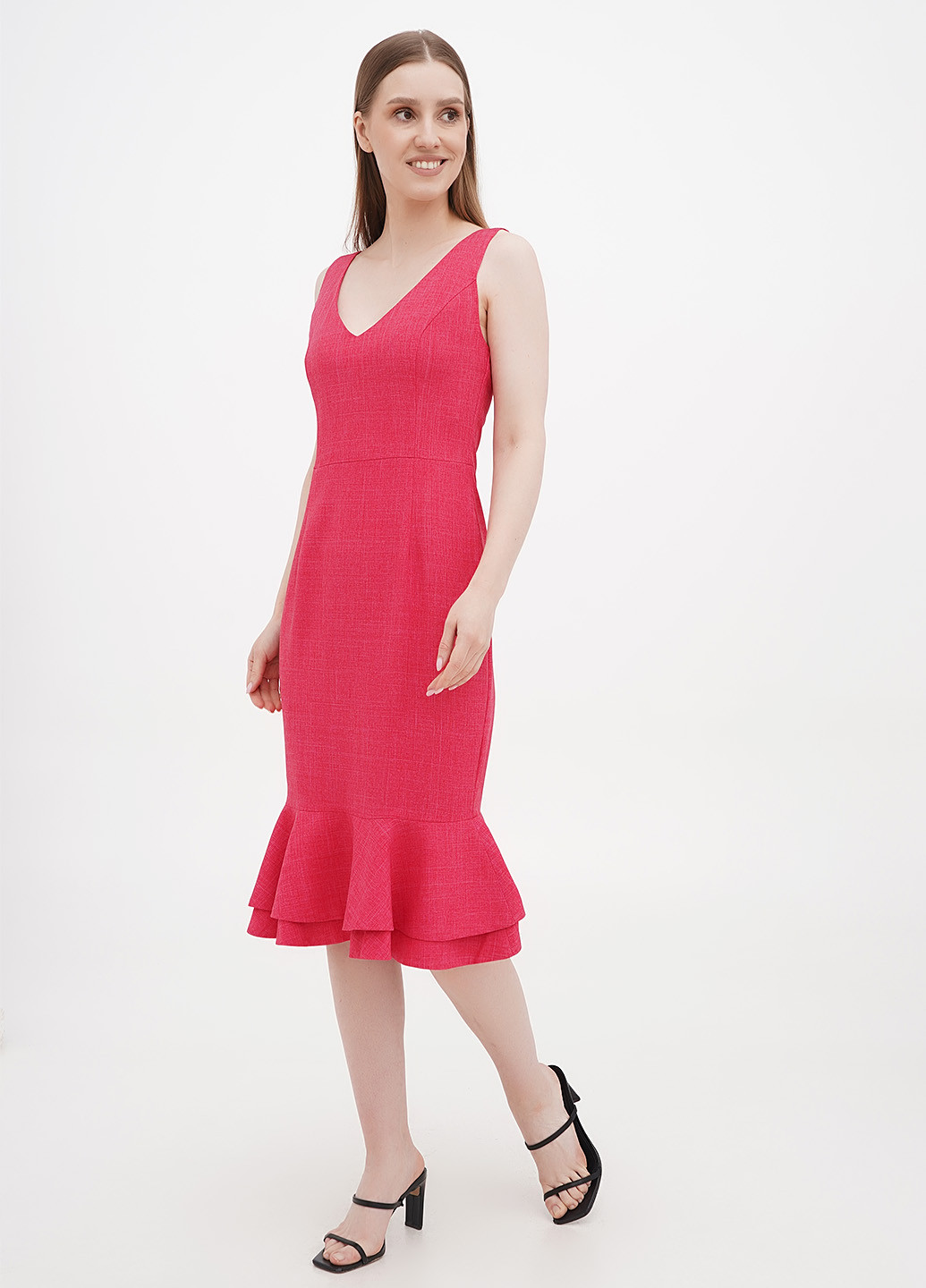 Темно-рожева кежуал сукня футляр Laura Bettini однотонна