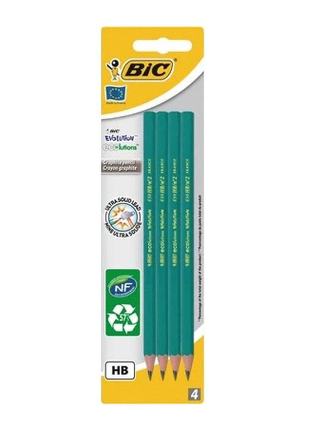 Набір олівців чорнографітних 4 шт шестикутних HB Bic (248407769)