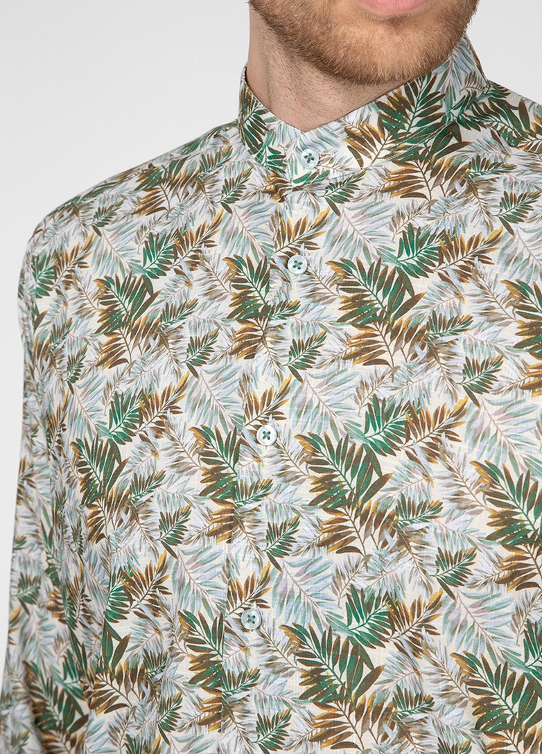 Зеленая рубашка с цветами NAVI