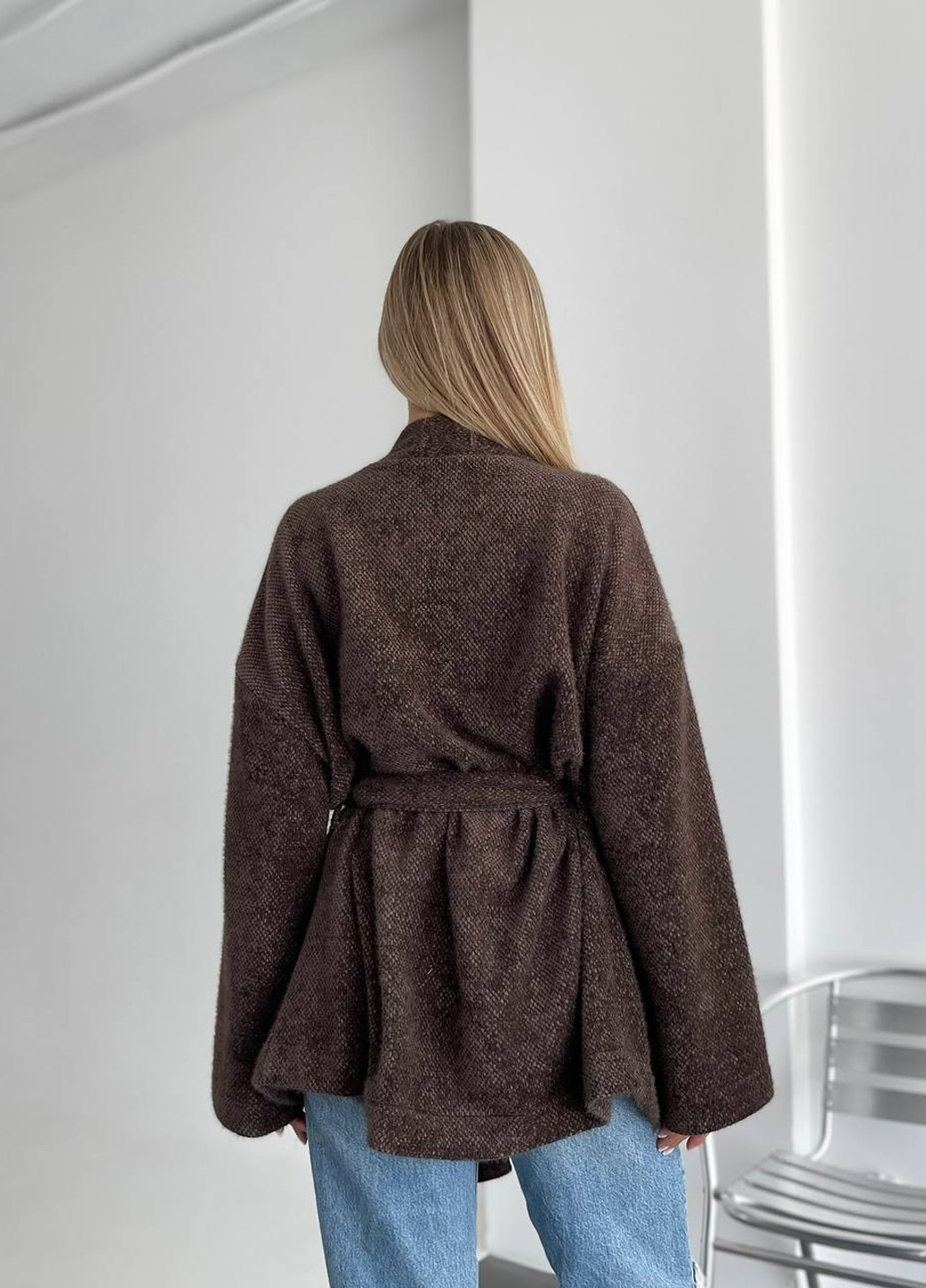 Коричневый демисезонный кардиган No Brand