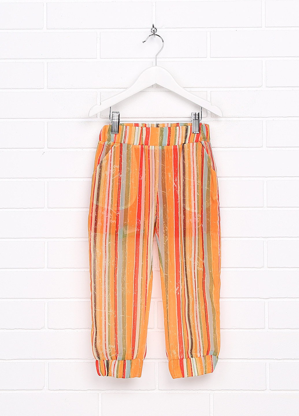 Оранжевые кэжуал летние со средней талией брюки VDP
