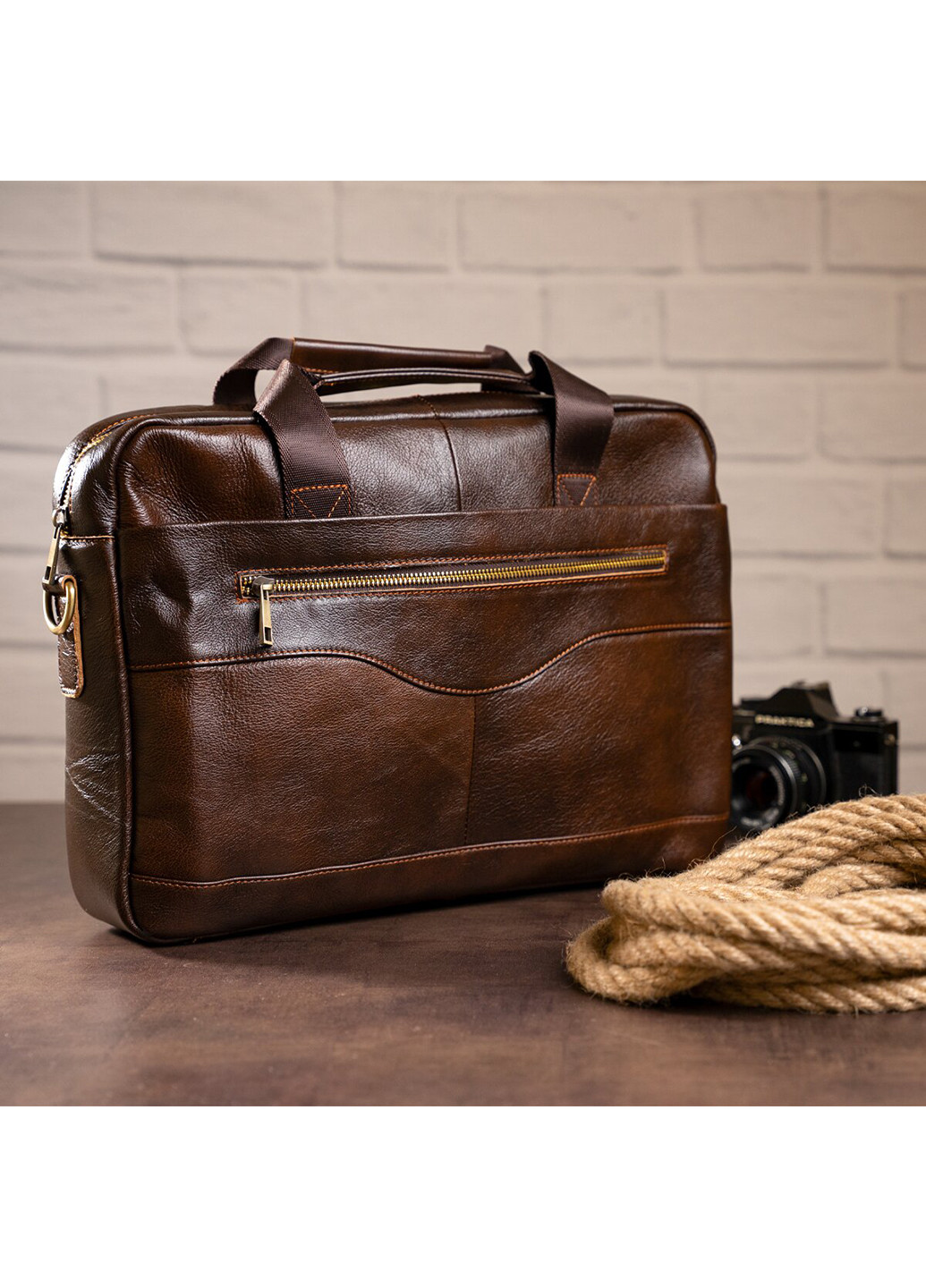 Чоловіча шкіряна сумка 40х29,5х7 см Vintage (229458722)