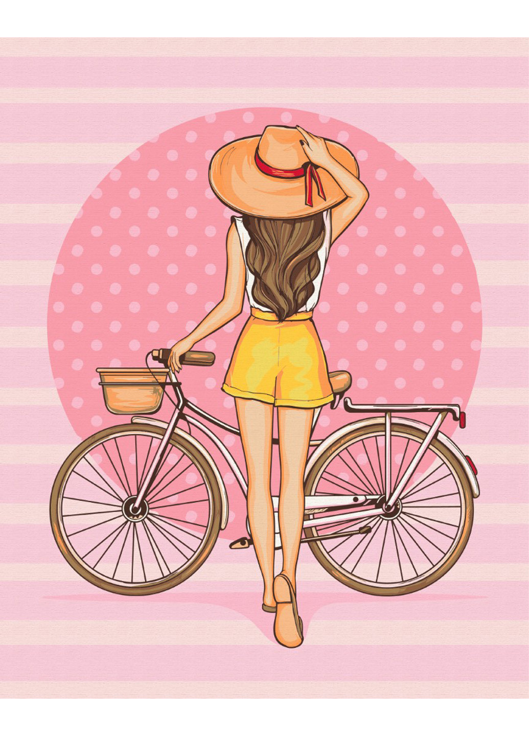 Картина по номерам "Девушка с велосипедом" 40х50 см Brushme (208438265)