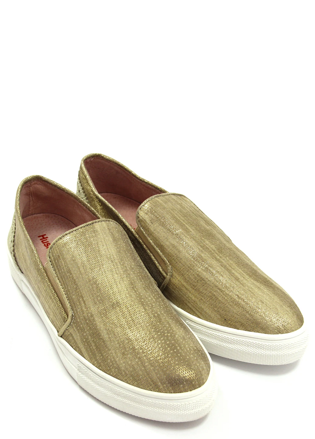 Золотые женские слипоны Hush Puppies однотонные