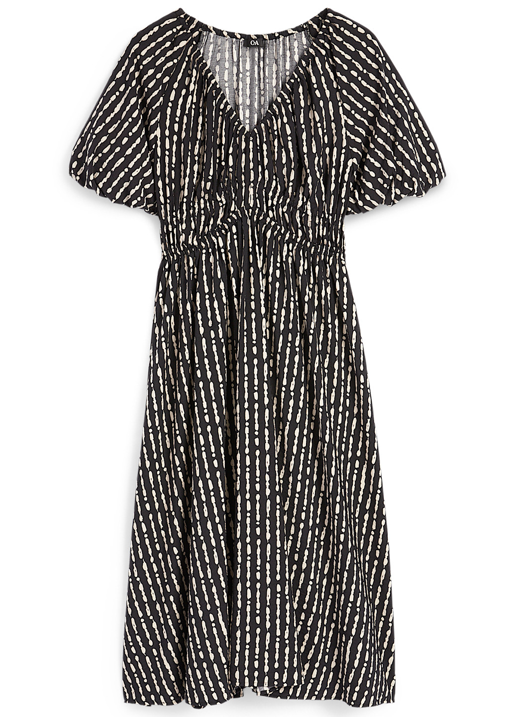 Черное кэжуал платье клеш C&A с абстрактным узором