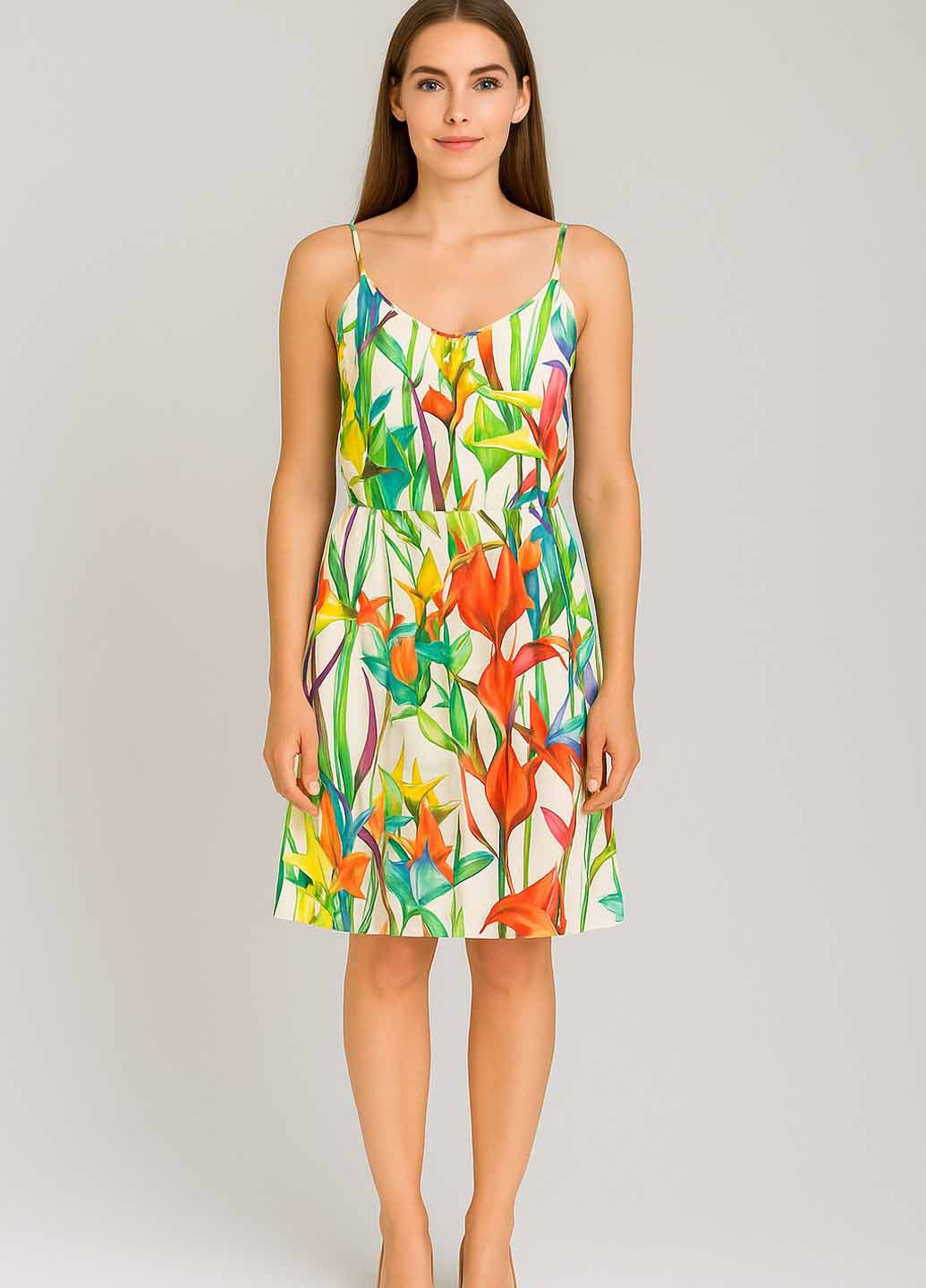 Летний женский сарафан Sassofono в цветочек