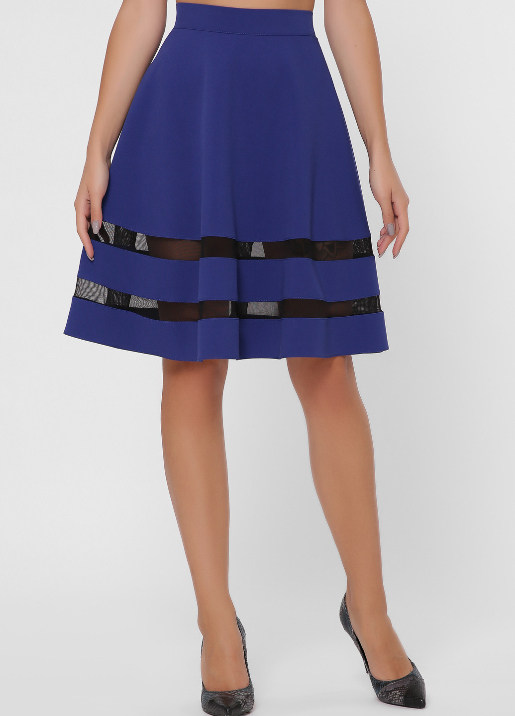Темно-синяя кэжуал однотонная юбка Fashion Up а-силуэта (трапеция)