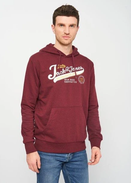 Худі,сливовий з принтом, JACK&JONES (255170807)