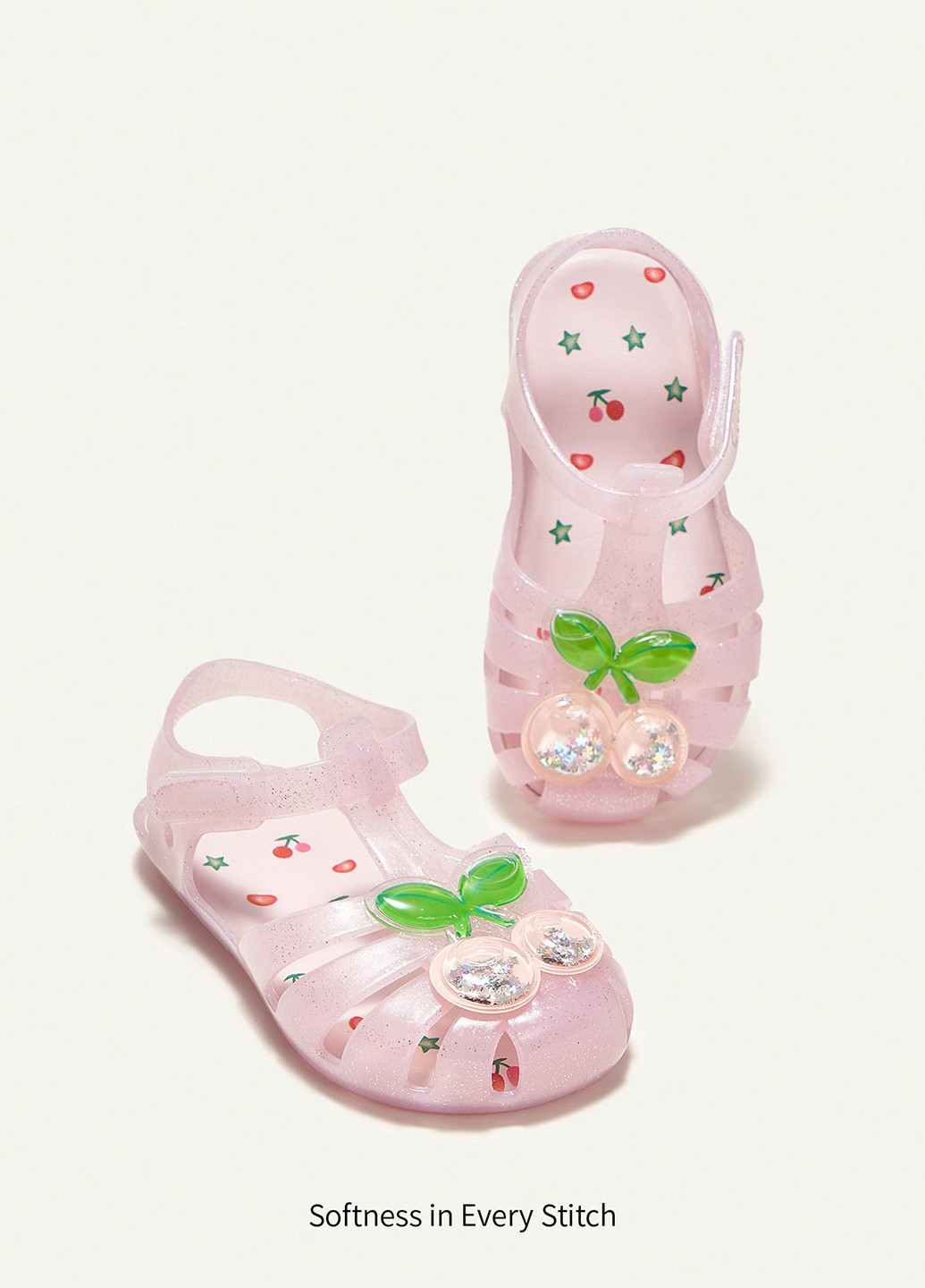 Светло-розовые кэжуал сандалии SHEIN на липучке