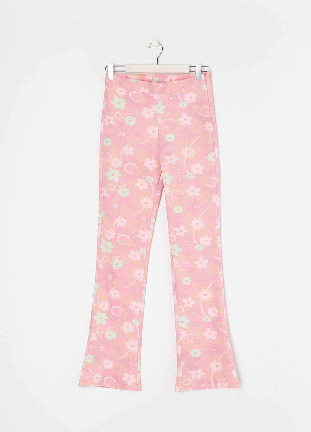 Розовые кэжуал летние клеш брюки Sinsay