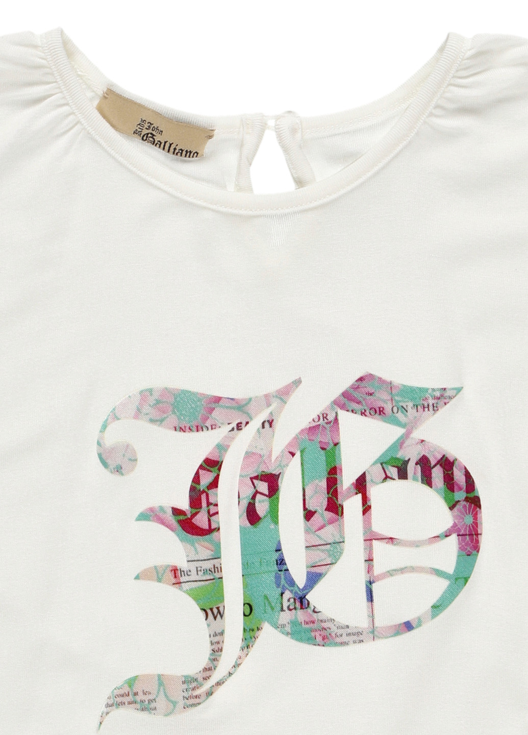 Белая летняя футболка John Galliano