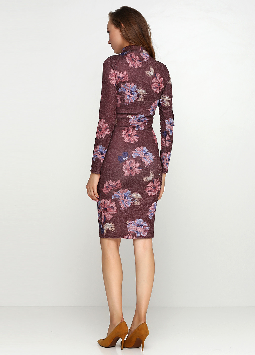 Бордовое кэжуал платье Charm Collection с цветочным принтом