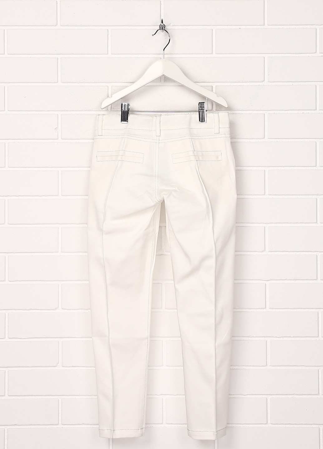 Белые кэжуал демисезонные со средней талией брюки Pamilla
