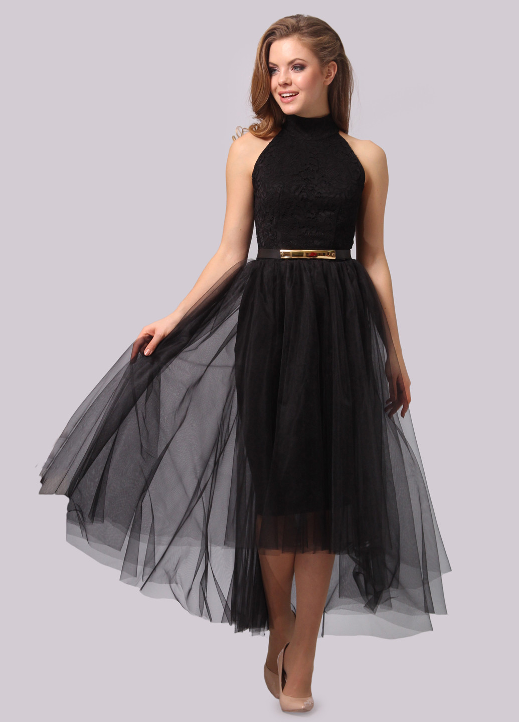 Чорна коктейльна сукня, сукня пачка Agata Webers однотонна