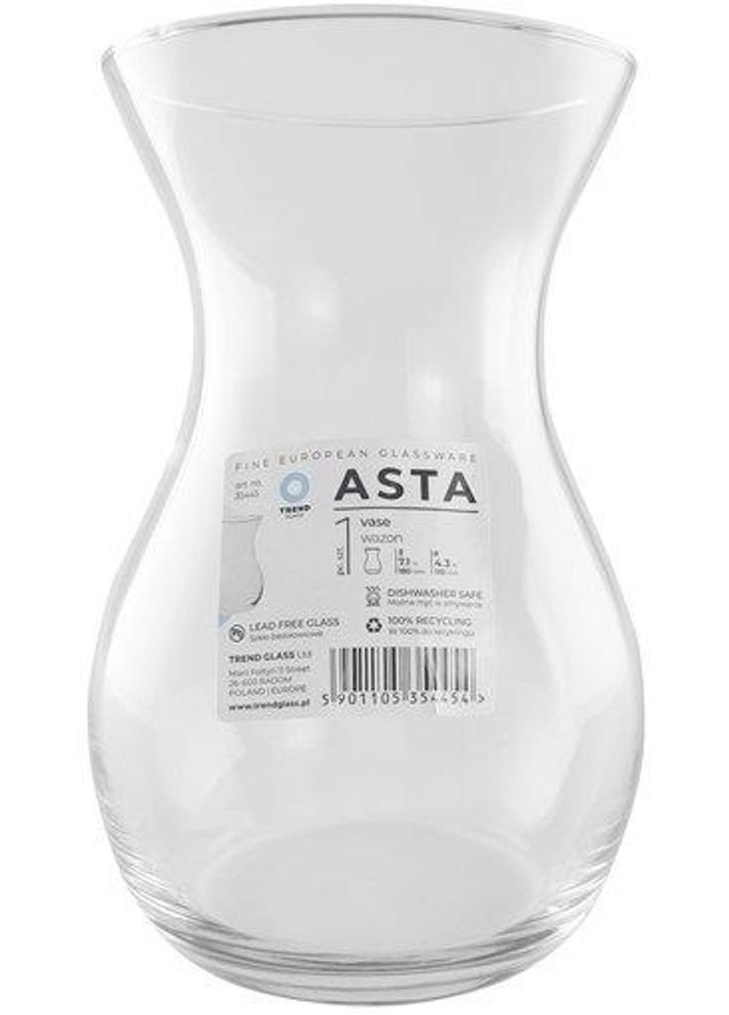Ваза Asta 35445 18 см TRENDGLASS (253868552)