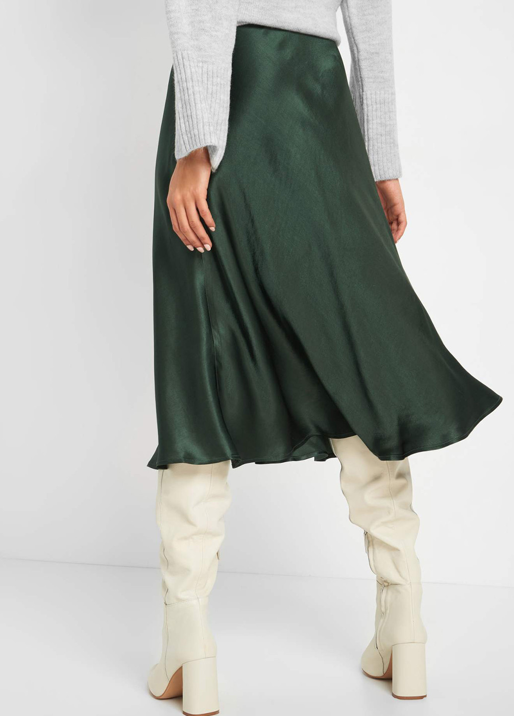 Темно-зеленая кэжуал однотонная юбка Orsay а-силуэта (трапеция)