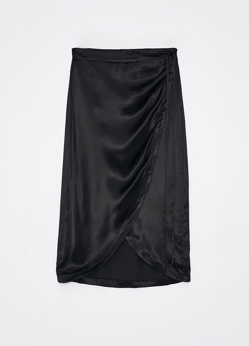 Черная кэжуал однотонная юбка Mohito на запах